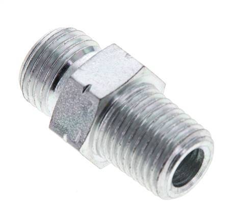 UNF 9/16''-18 x 1/4'' NPT Acero cincado Espiga doble ORFS 630 Barra - Hidráulica