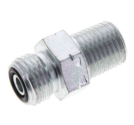 UNF 9/16''-18 x 1/4'' NPT Acero cincado Espiga doble ORFS 630 Barra - Hidráulica