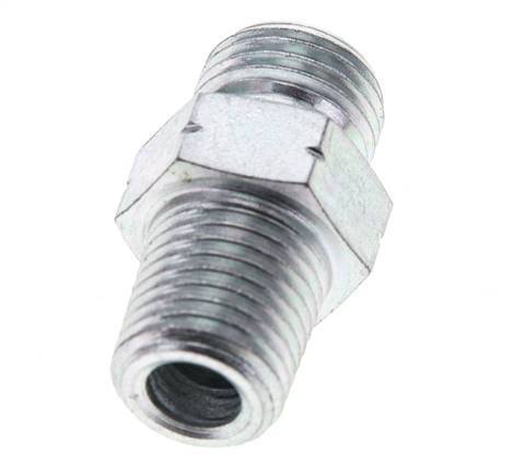 UNF 9/16''-18 x 1/4'' NPT Acero cincado Espiga doble ORFS 630 Barra - Hidráulica