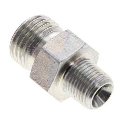 UNF 9/16''-18 x 1/8'' NPT Acero cincado Espiga doble ORFS 630 Barra - Hidráulica