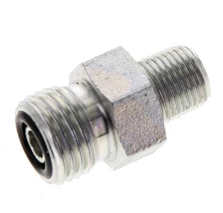 UNF 9/16''-18 x 1/8'' NPT Acero cincado Espiga doble ORFS 630 Barra - Hidráulica