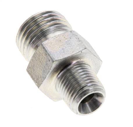 UNF 9/16''-18 x 1/8'' NPT Acero cincado Espiga doble ORFS 630 Barra - Hidráulica
