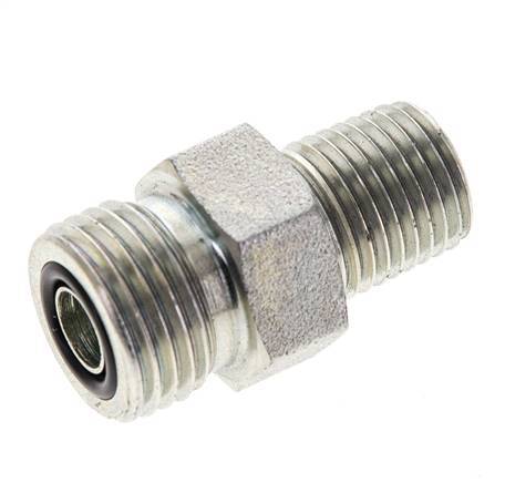 UN 11/16''-16 x 1/4'' NPT Acero zincado Espiga doble ORFS 630 Barra - Hidráulica