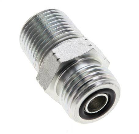 UN 11/16''-16 x 3/8'' NPT Acero zincado Espiga doble ORFS 630 Barra - Hidráulica