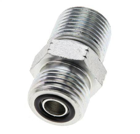 UN 11/16''-16 x 3/8'' NPT Acero zincado Espiga doble ORFS 630 Barra - Hidráulica