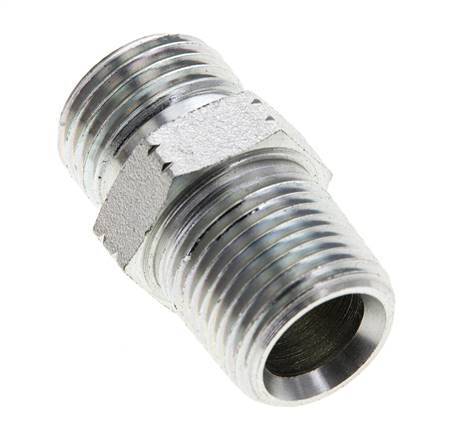 UN 11/16''-16 x 3/8'' NPT Acero zincado Espiga doble ORFS 630 Barra - Hidráulica