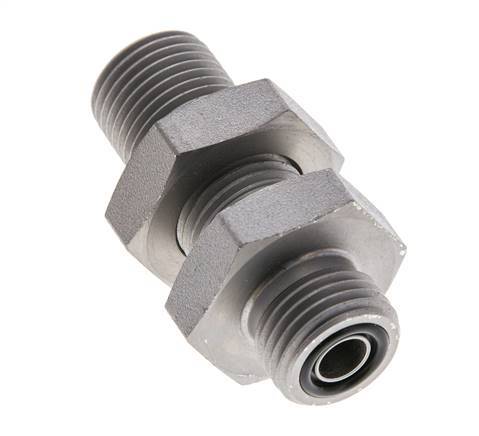 UN 11/16''-16 Macho Accesorio pasante de acero galvanizado ORFS 630 Bar - Hidráulico