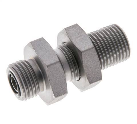 UN 11/16''-16 Macho Accesorio pasante de acero galvanizado ORFS 630 Bar - Hidráulico