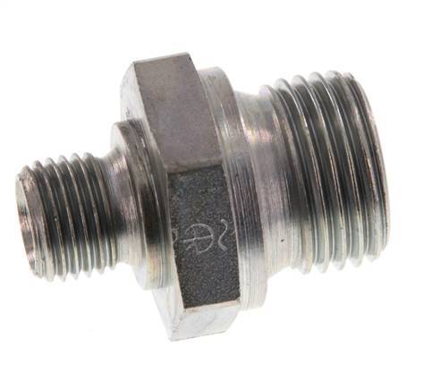 G 1/2'' x G 1/4'' Acero cincado Espiga Doble 400 Bar - Hidráulica [2 Piezas]