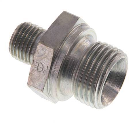 G 1/2'' x G 1/4'' Acero cincado Espiga Doble 400 Bar - Hidráulica [2 Piezas]