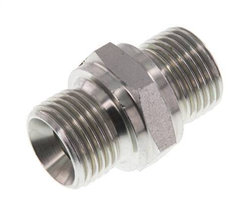 G 1/2'' Acero zincado Espiga doble 400 Bar - Hidráulico [2 Piezas]