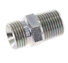 1/2'' NPT x G 1/2'' Acero cincado Doble Racor de 3 piezas 280 Bar - Hidráulico