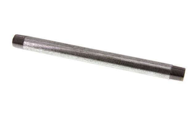 R 1/2'' Zinc plated Steel Double Pipe Nipple 50 Bar DIN 2982 - 250mm [2 Pieces]
