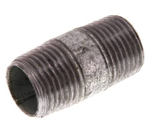 R 1/2'' Zinc plated Steel Double Pipe Nipple 50 Bar DIN 2982 - 40mm [10 Pieces]