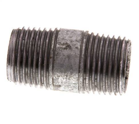 R 1/2'' Zinc plated Steel Double Pipe Nipple 50 Bar DIN 2982 - 40mm [10 Pieces]