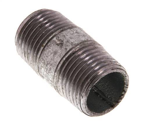 R 1/2'' Zinc plated Steel Double Pipe Nipple 50 Bar DIN 2982 - 40mm [10 Pieces]