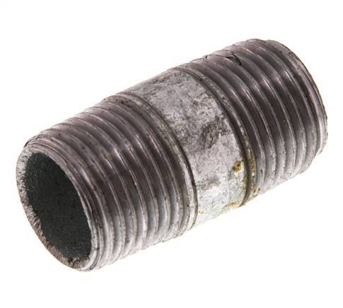 R 1/2'' Zinc plated Steel Double Pipe Nipple 50 Bar DIN 2982 - 40mm [10 Pieces]
