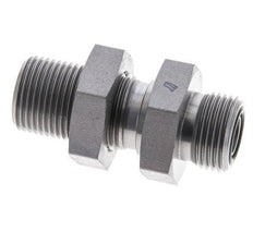 UN 13/16''-16 Male Zincated Steel Bulkhead Fitting ORFS 630 Bar - Hydraulic