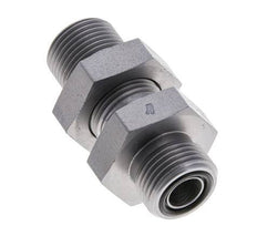 UN 13/16''-16 Male Zincated Steel Bulkhead Fitting ORFS 630 Bar - Hydraulic