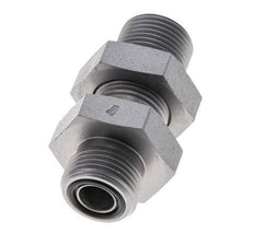 UN 13/16''-16 Male Zincated Steel Bulkhead Fitting ORFS 630 Bar - Hydraulic