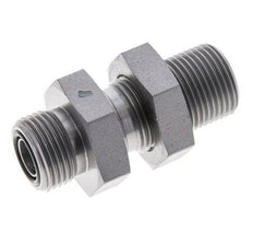 UN 13/16''-16 Male Zincated Steel Bulkhead Fitting ORFS 630 Bar - Hydraulic