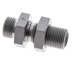 UN 13/16''-16 Male Zincated Steel Bulkhead Fitting ORFS 630 Bar - Hydraulic