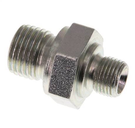 G 1/4'' x G 1/8'' Acero cincado Espiga doble 400 - Hidráulica [5 Piezas]