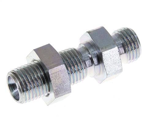 G 1/4'' Pasamuros de acero galvanizado Doble boquilla 350 Bar - Hidráulico