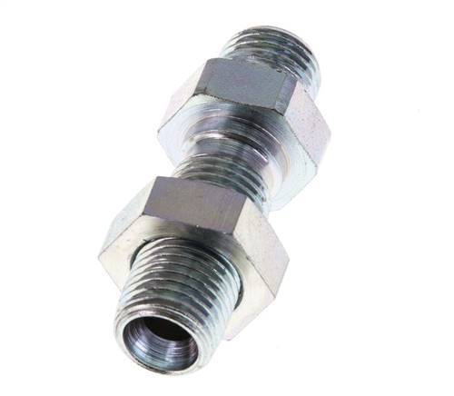 G 1/4'' Pasamuros de acero galvanizado Doble boquilla 350 Bar - Hidráulico