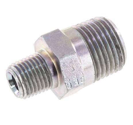 1/4'' NPT x 1/2'' NPT Acero Cincado Espiga Doble 210 Bar - Hidráulico