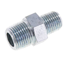 1/4'' NPT x 3/8'' NPT Acero Cincado Espiga Doble 210 Bar - Hidráulico
