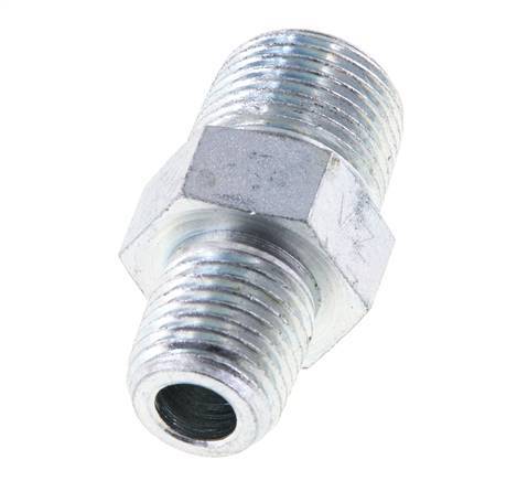 1/4'' NPT x 3/8'' NPT Acero Cincado Espiga Doble 210 Bar - Hidráulico