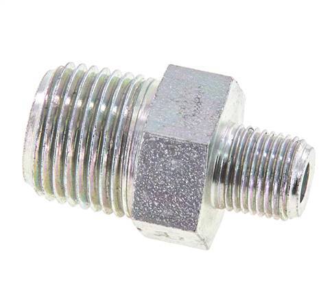 1/8'' NPT x 3/8'' NPT Espiga doble de acero zincado 210 Bar - Hidráulico