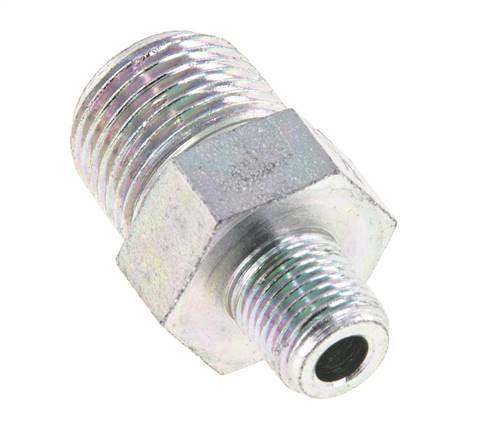 1/8'' NPT x 3/8'' NPT Espiga doble de acero zincado 210 Bar - Hidráulico
