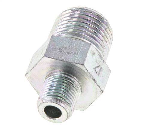 1/8'' NPT x 3/8'' NPT Espiga doble de acero zincado 210 Bar - Hidráulico