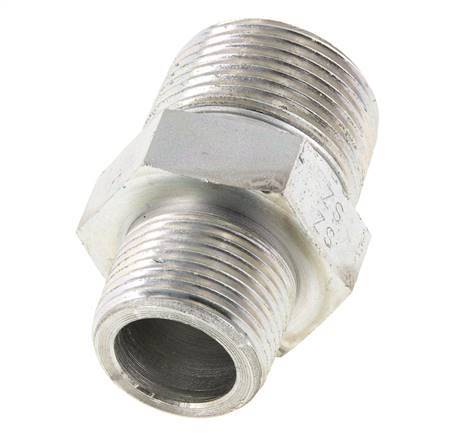3/4'' NPT x 1'' NPT Espiga doble de acero zincado 140 Bar - Hidráulico