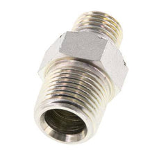 3/8'' NPT x G 1/4'' Acero cincado Espiga doble 3 piezas 700 Bar - Hidráulico