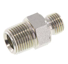 3/8'' NPT x G 1/4'' Acero cincado Espiga doble 3 piezas 700 Bar - Hidráulico