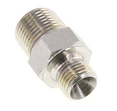 3/8'' NPT x G 1/4'' Acero cincado Espiga doble 3 piezas 700 Bar - Hidráulico