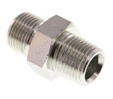 3/8'' NPT x G 3/8'' Acero cincado Espiga doble 3 piezas 700 Bar - Hidráulico
