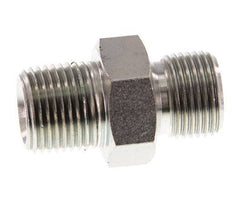 3/8'' NPT x G 3/8'' Acero cincado Espiga doble 3 piezas 700 Bar - Hidráulico