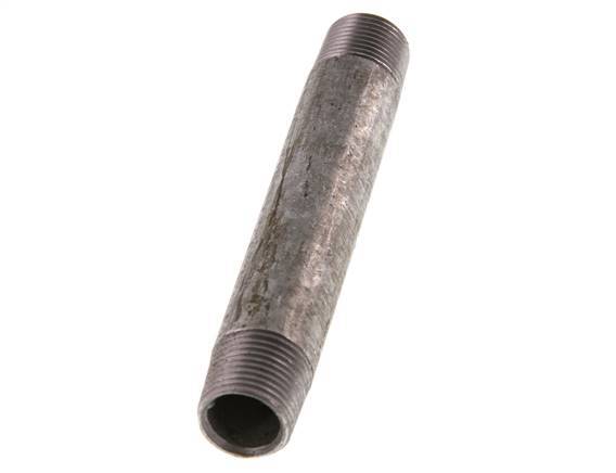 R 3/8'' Zinc plated Steel Double Pipe Nipple 50 Bar DIN 2982 - 100mm [2 Pieces]