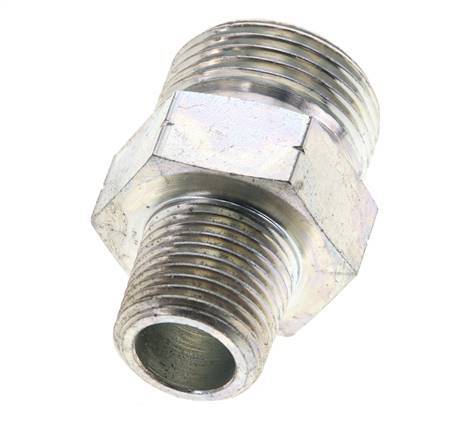 UN 1-3/16''-12 x 1/2'' NPT Acero zincado Espiga doble ORFS 400 Bar - Hidráulico