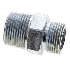 UN 1-3/16''-12 x 1'' NPT Acero zincado Espiga doble ORFS 400 Bar - Hidráulico