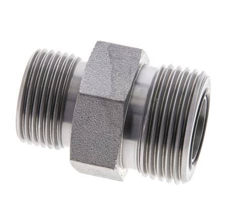 UN 1-3/16''-12 x UNS 1''-14 Espiga doble de acero galvanizado ORFS 400 Bar - Hidráulico