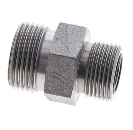 UN 1-3/16''-12 x UNS 1''-14 Espiga doble de acero galvanizado ORFS 400 Bar - Hidráulico