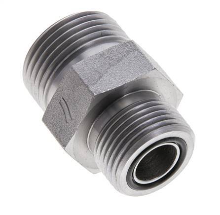UN 1-3/16''-12 x UNS 1''-14 Espiga doble de acero galvanizado ORFS 400 Bar - Hidráulico