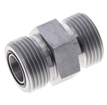 UN 1-3/16''-12 Acero zincado Espiga doble ORFS 400 Bar - Hidráulico