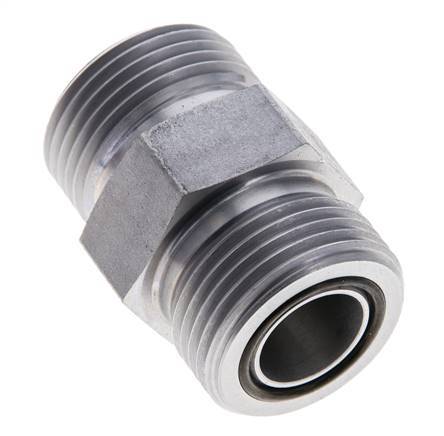 UN 1-3/16''-12 Acero zincado Espiga doble ORFS 400 Bar - Hidráulico