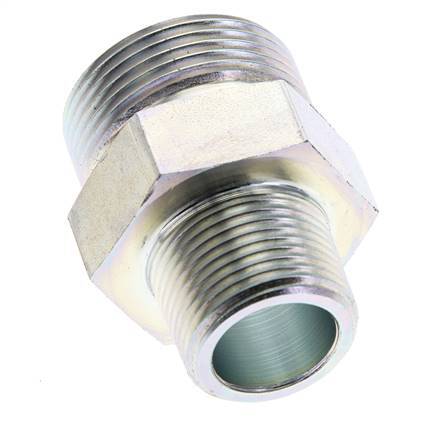UN 1-7/16''-12 x 3/4'' NPT Acero zincado Espiga doble ORFS 400 Bar - Hidráulico